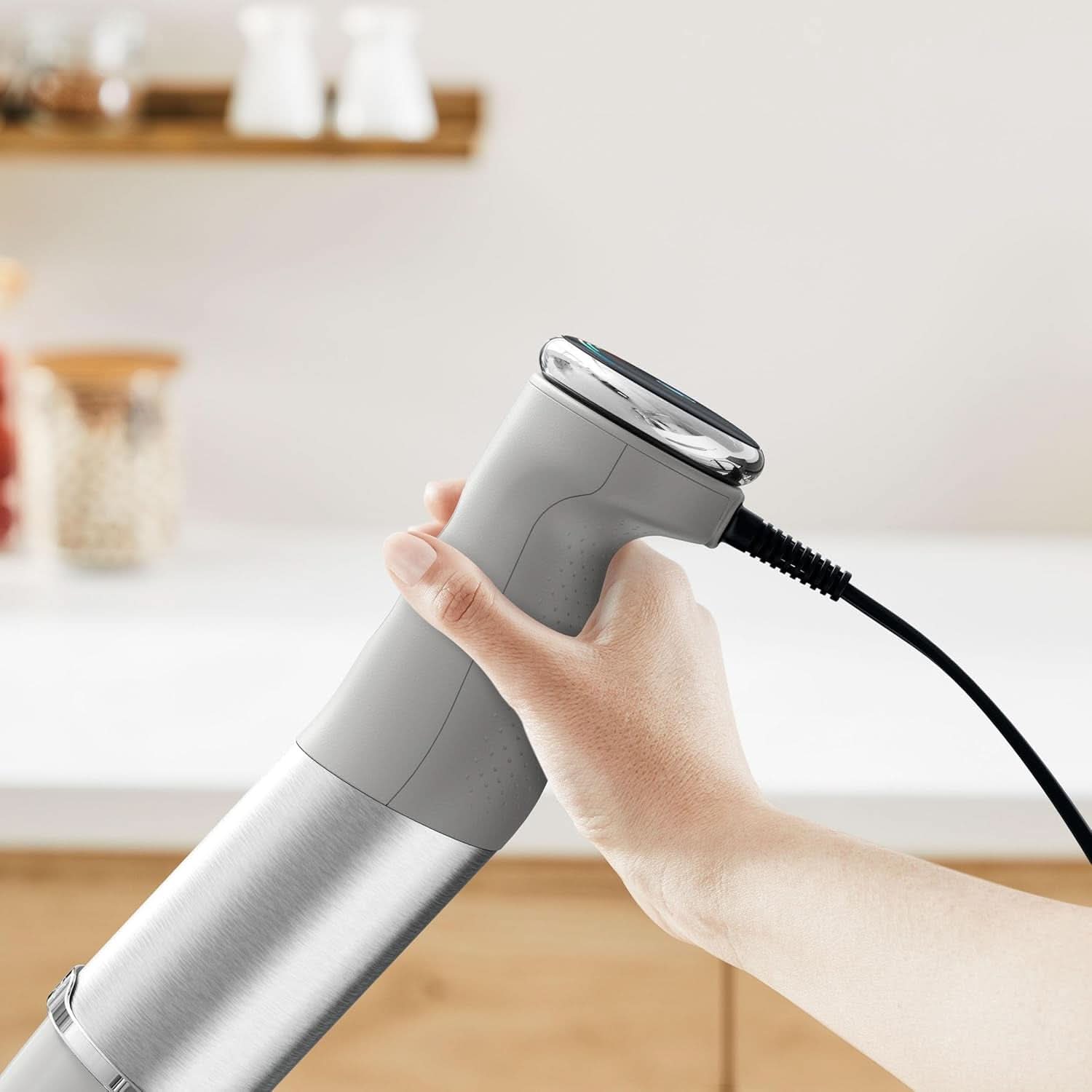 Tefal Quickchef+ 3 en 1 XL Stabmixer/Zerkleinerer/Schneebesen, 1000 W, Intuitive Geschwindigkeitsregelung, Turbo-Taste, Powelix-Messer-Technologie, Edelstahl, Grau, HB67MB30 Cocina Naty Shop