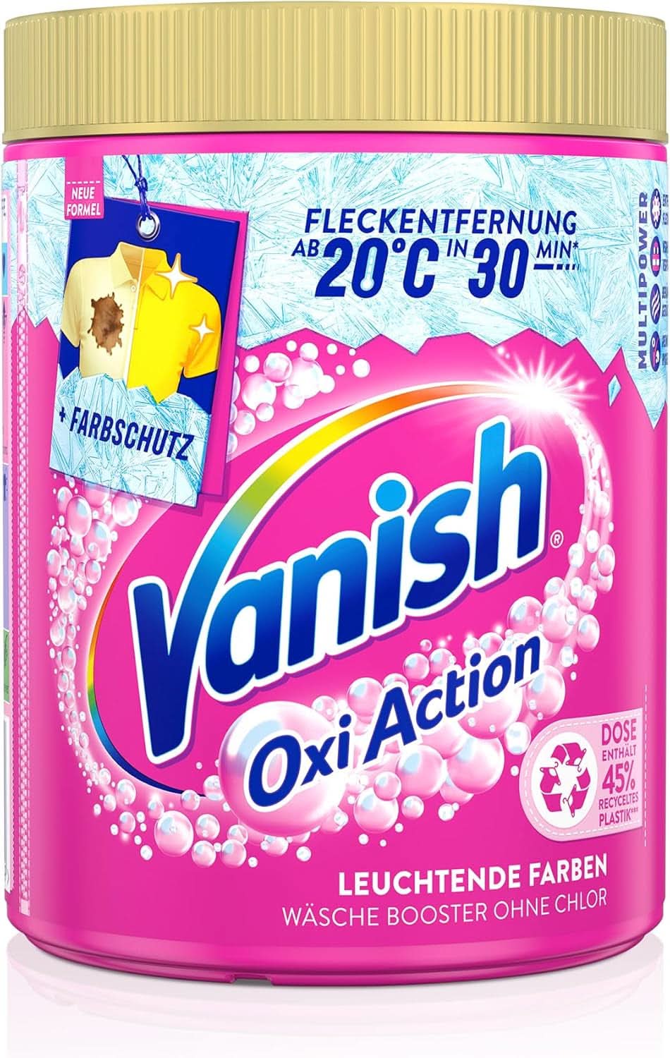 Vanish Oxi Action Powder Pink - 1,125 Kg - Polvo quitamanchas y mejorador de la ropa sin cloro - para ropa de color Detergentes para la ropa Naty Shop