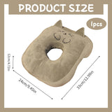 Almohada para dormir de oficina, algodón con memoria, linda almohada con orificio para las orejas, almohada para dormir suave, almohada para dormir de lado, almohada para las orejas para mujeres, niñas y niños (gris gatito) Almohadas ortopédicas cervicales Naty Shop