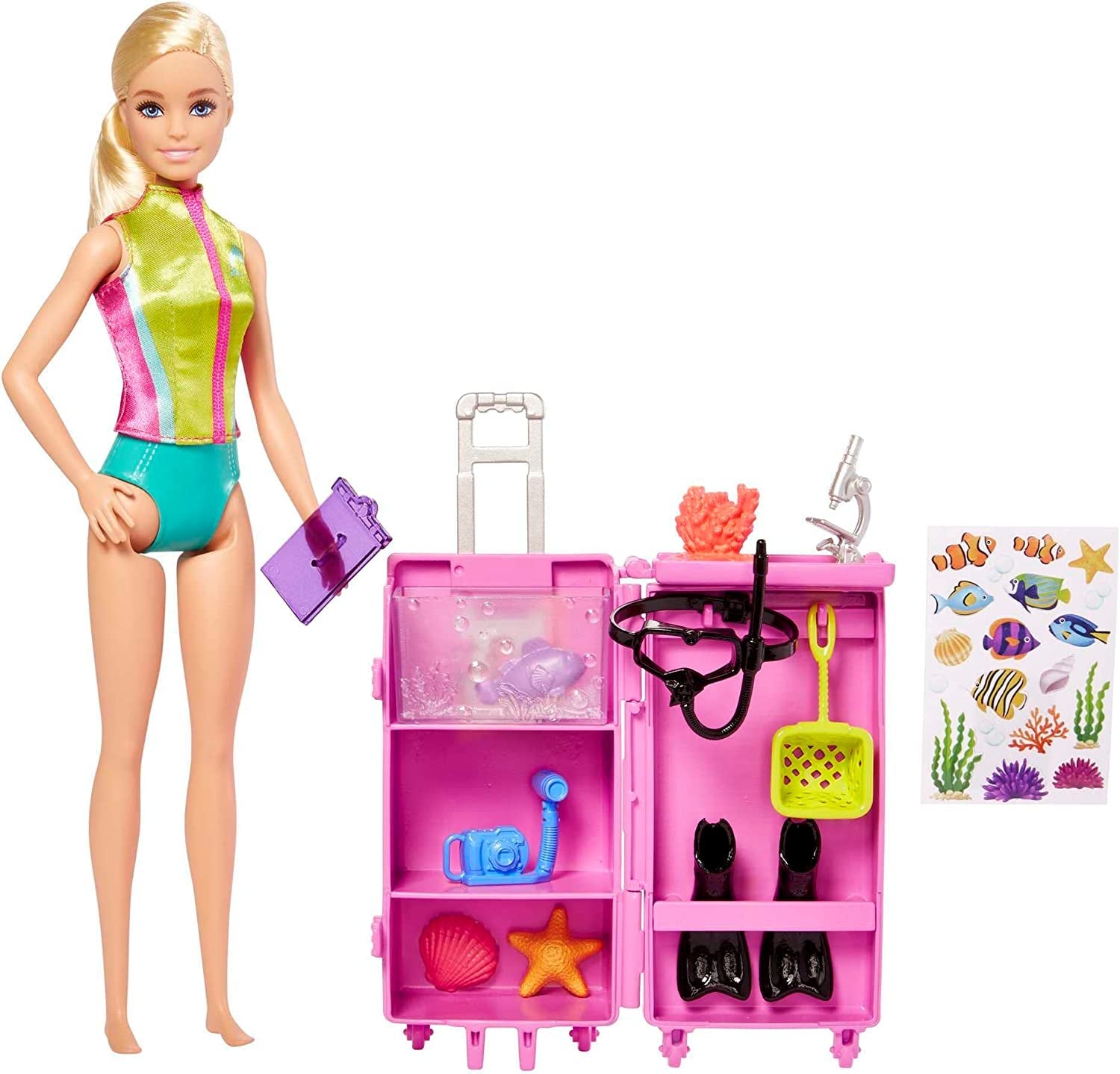 Serie Barbie Puedes Ser Cualquier Cosa, Bióloga Marina, 1 muñeca con cabello rubio, traje de baño, delfín, accesorios, regalo para niños, juguete para mayores de 3 años, HMH26