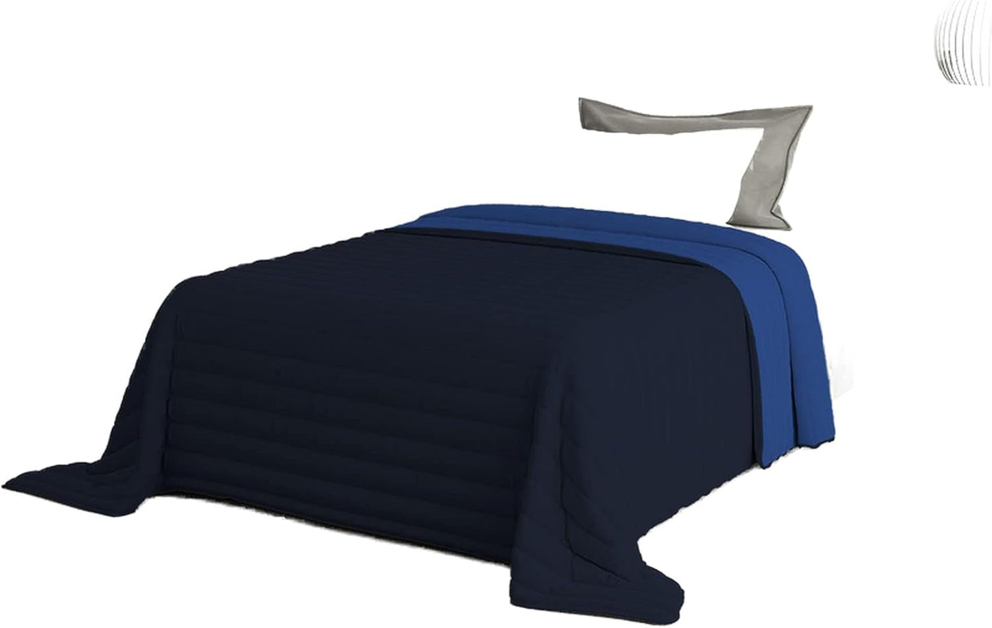 Ropa de cama italiana Estivo cama individual, lino, Aqua, 170 X 270 Cm Edredones y colchas Naty Shop Azul 170 X 270 Cm