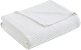Madison Park Manta de algodón líquido de lujo de alta calidad, suave y cómoda, 100% algodón hilado en anillo para cama, sofá, sofá, color rubor, Full/Queen Naty Shop Quilts & Quilts White King Size