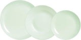 Servicio de mesa de cristal opal, verde, 12 piezas, para 4 personas