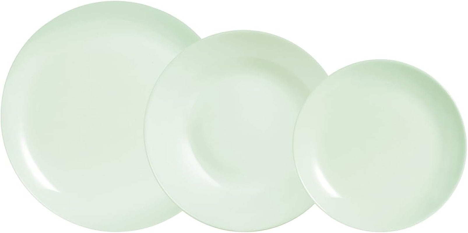 Servicio de mesa de cristal opal, verde, 12 piezas, para 4 personas
