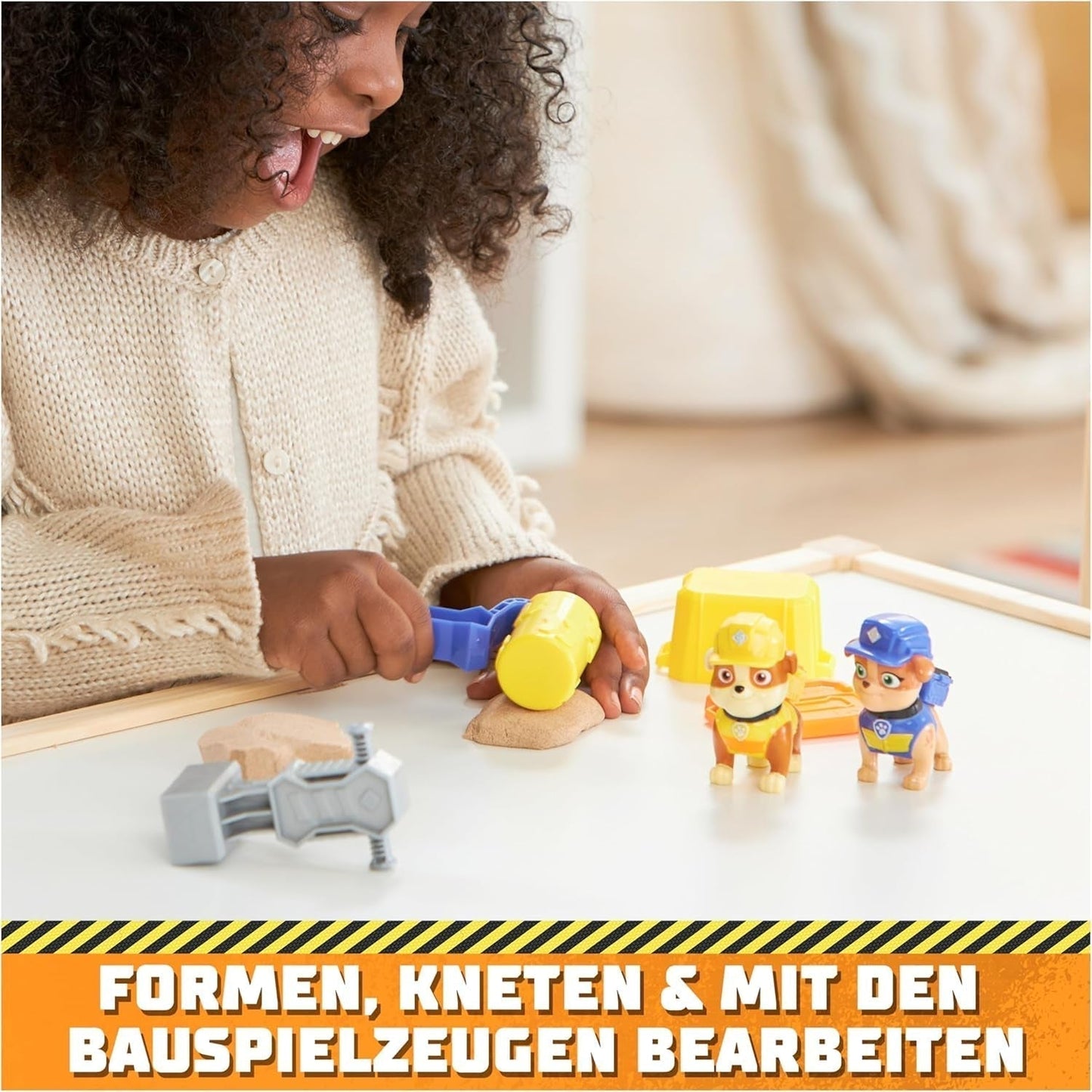 Rubble & Crew - Juego de figuras de acción de Rubble & Mix, 2 juguetes de construcción y arena de construcción cinética de 85 g, juguete adecuado para niños de 3 años en adelante Figuras de acción Naty Shop