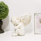 Maceta montada en pared y superficie plana, 20 cm de altura, cabeza de ángel, soporte de pared para flores, florero, cara de muñeca, maceta de resina, mesa, macetas