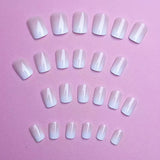 Juego de Uñas Postizas Adhesivas - Uñas Postizas Francesas - 24 Piezas Diseño Cuadrado Corto Blanco Rosa Degradado Uñas Artificiales Manicura Bailarina (Degradado Rosa Corto)