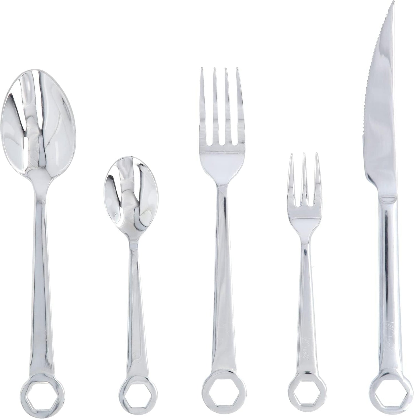 Juego de cubiertos 5 piezas, acero inoxidable Cocina Naty Shop