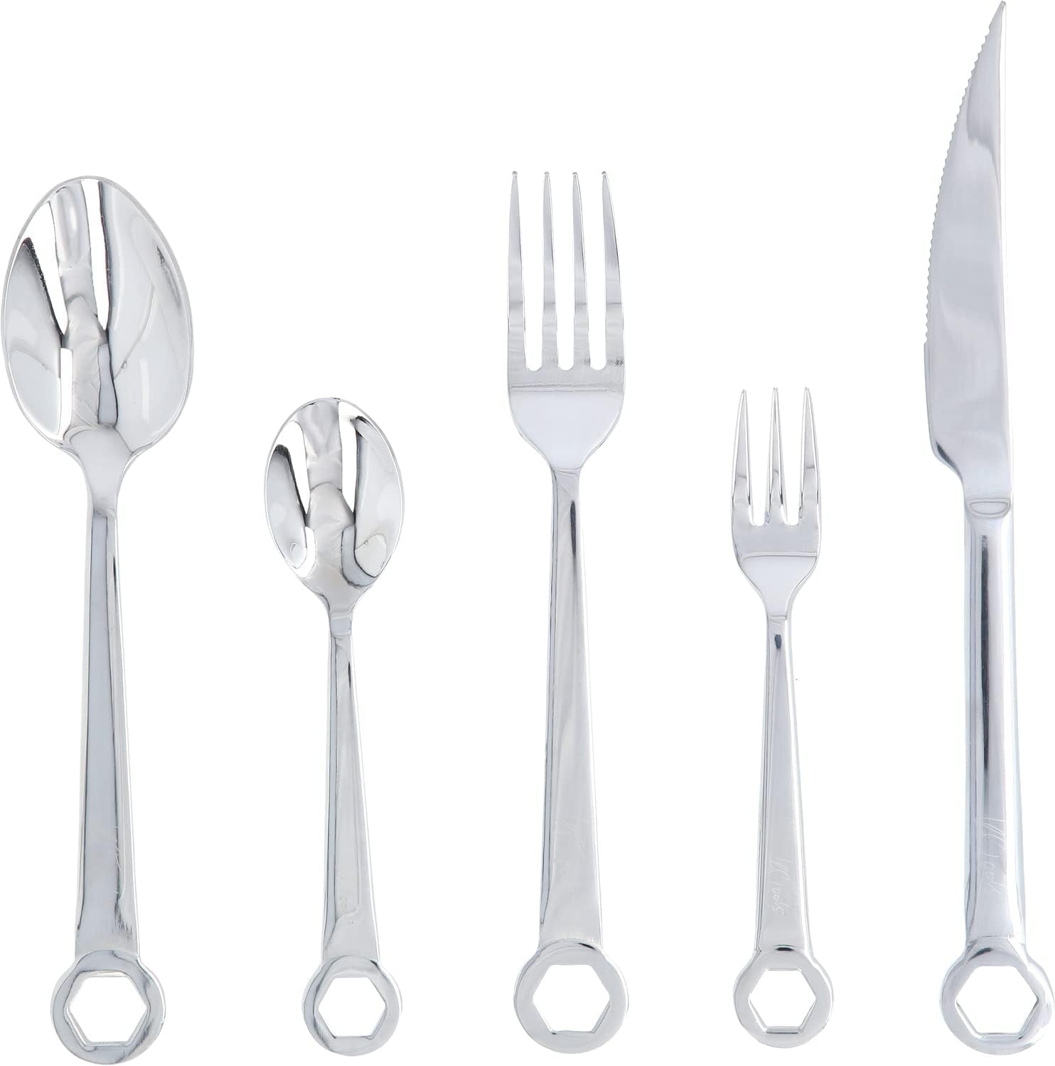 Juego de cubiertos 5 piezas, acero inoxidable Cocina Naty Shop