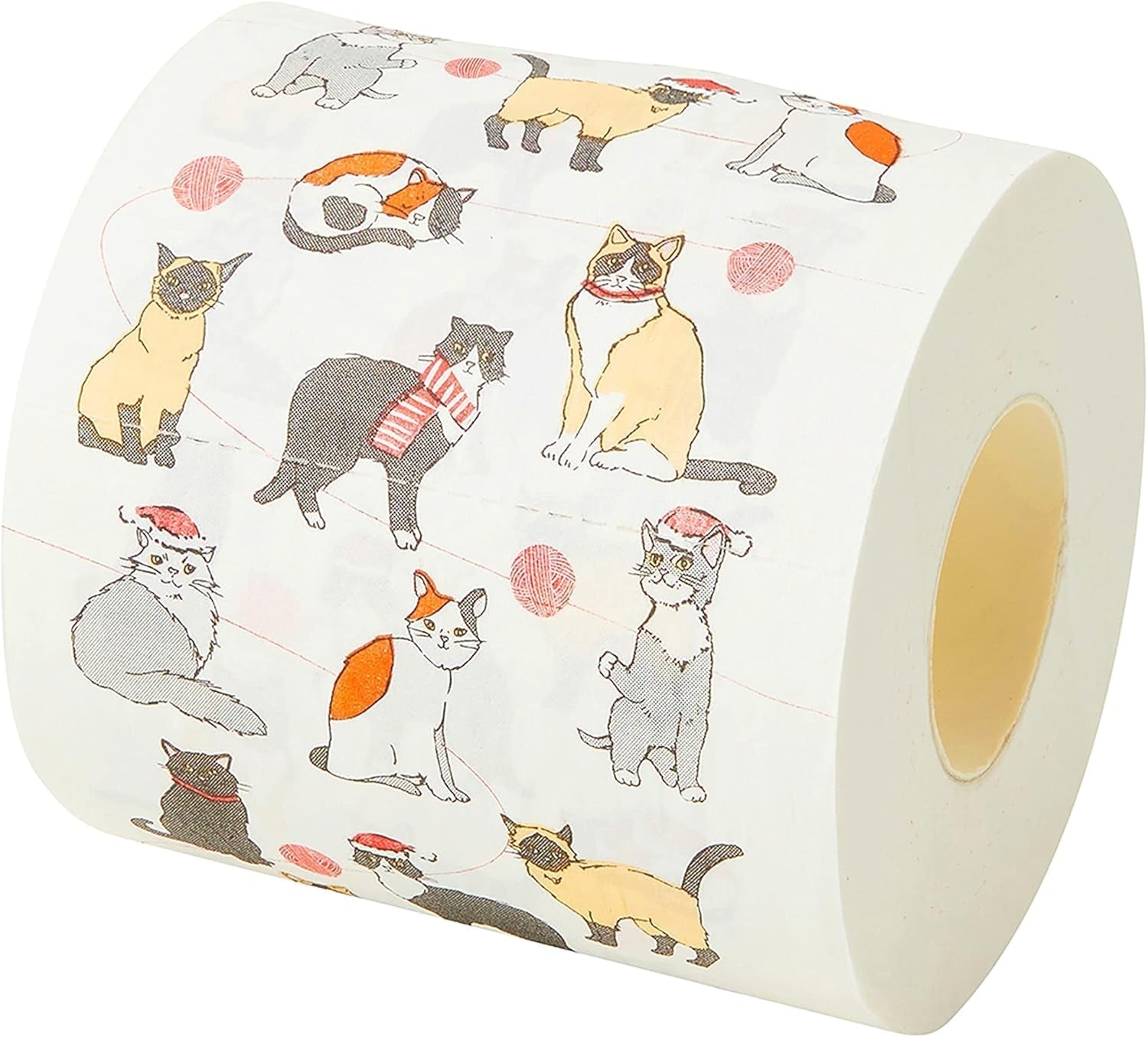 Talking Tables Papel higiénico para gatos, divertido accesorio de baño, regalos de Navidad, BC-PET-T-ROLL-CAT, rojo, talla única