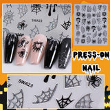 5 pegatinas de uñas 3D de Halloween, pegatinas de uñas estereoscópicas 5D, decoraciones de uñas, accesorios de diseño de uñas