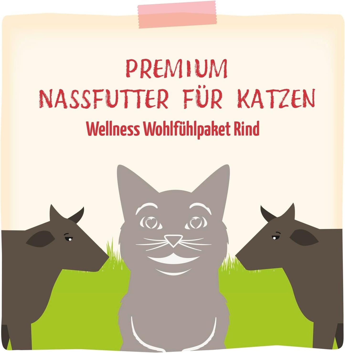 MjAMjAM - Comida húmeda premium para gatos - Wellness Pack Carne de vacuno, paquete de 12 (12 x 125 g), sin cereales y con carne extra