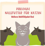 MjAMjAM - Comida húmeda premium para gatos - Wellness Pack Carne de vacuno, paquete de 12 (12 x 125 g), sin cereales y con carne extra