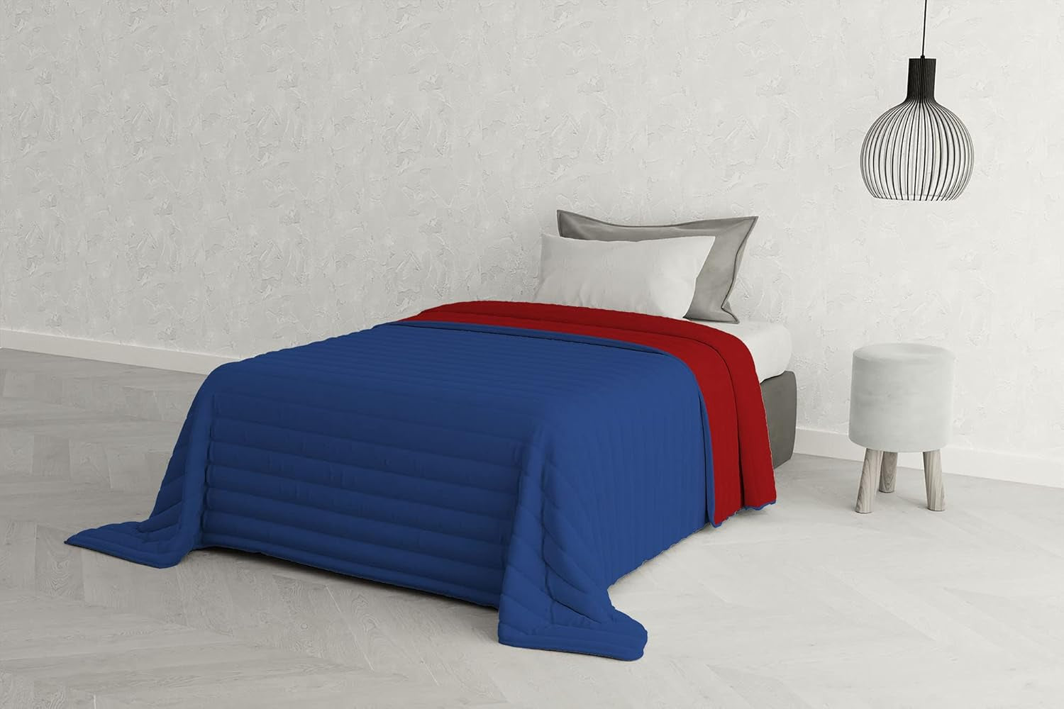 Ropa de cama italiana Estivo cama individual, lino, Aqua, 170 X 270 Cm Edredones y colchas Naty Shop Rojo/Azul 170 X 270 Cm