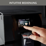Krups Intuition Preference cafetera espresso totalmente automática con funcionamiento similar a un teléfono inteligente, pantalla táctil a color de 3,5", tecnología Smart Slide, sistema de iluminación intuitivo, 11 bebidas, recipiente para leche, EA873810