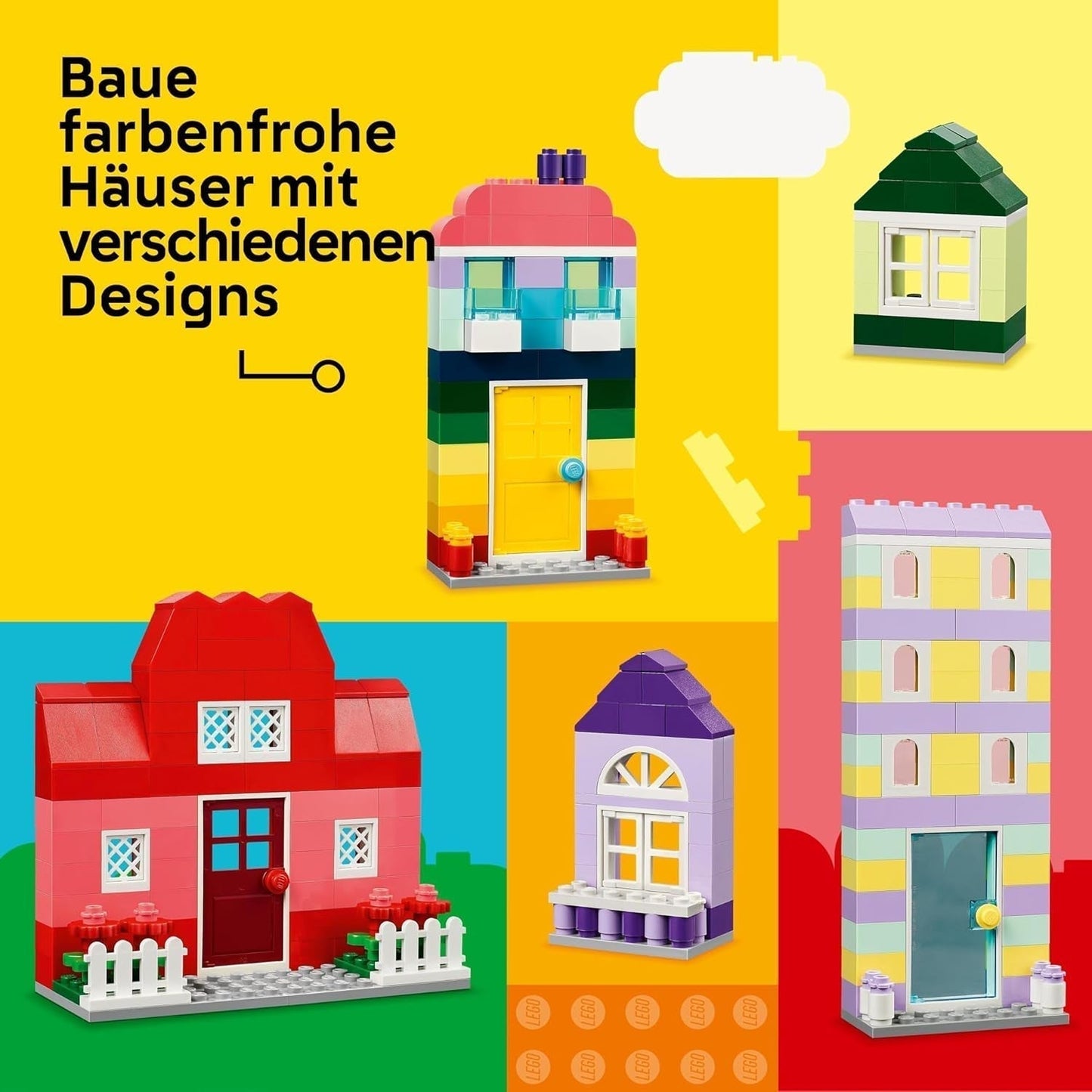 LEGO Classic Casas Creativas, Juego de Ladrillos de Construcción para Niños, Juguete de Construcción de 850 Ladrillos, Juguete de Construcción de Casas con Accesorios, Regalo para Niños y Niñas de 4 Años 11035 Juegos de Construcción Beuche den LEGO-Store