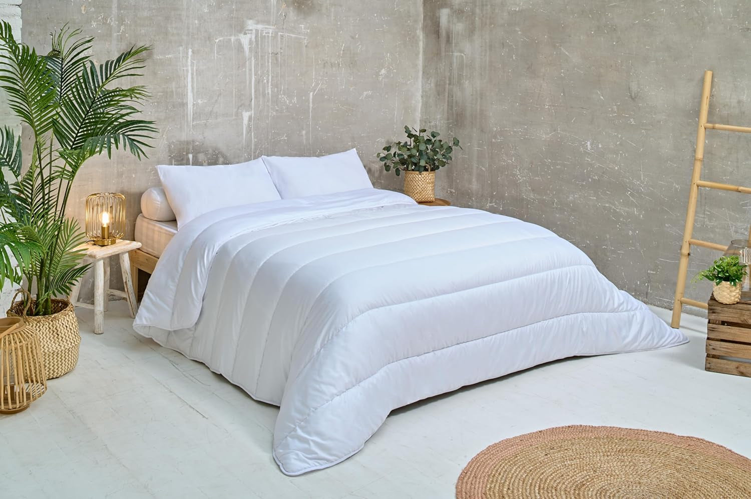 Bleu Câlin COUETTE MICROFIBRA KMF 45S, 240X260Cm, Poliester, Edredón, Manta, Blanco, Edredones y edredones de invierno Naty Shop 200 X 200 Cm