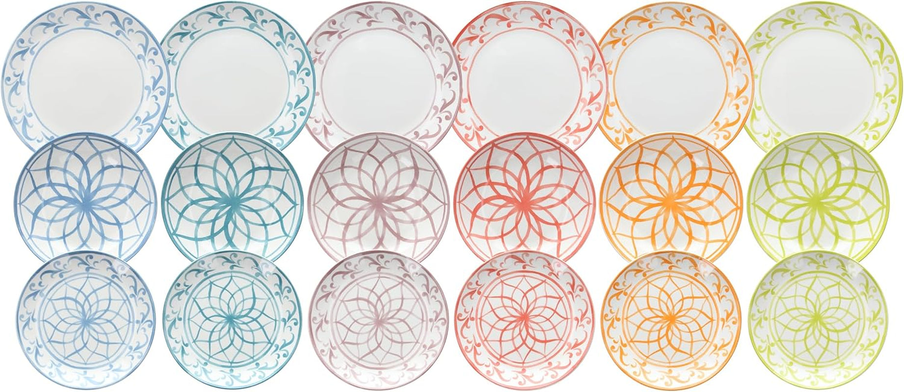 Servicio de mesa Lisboa, 18 piezas, porcelana, multicolor