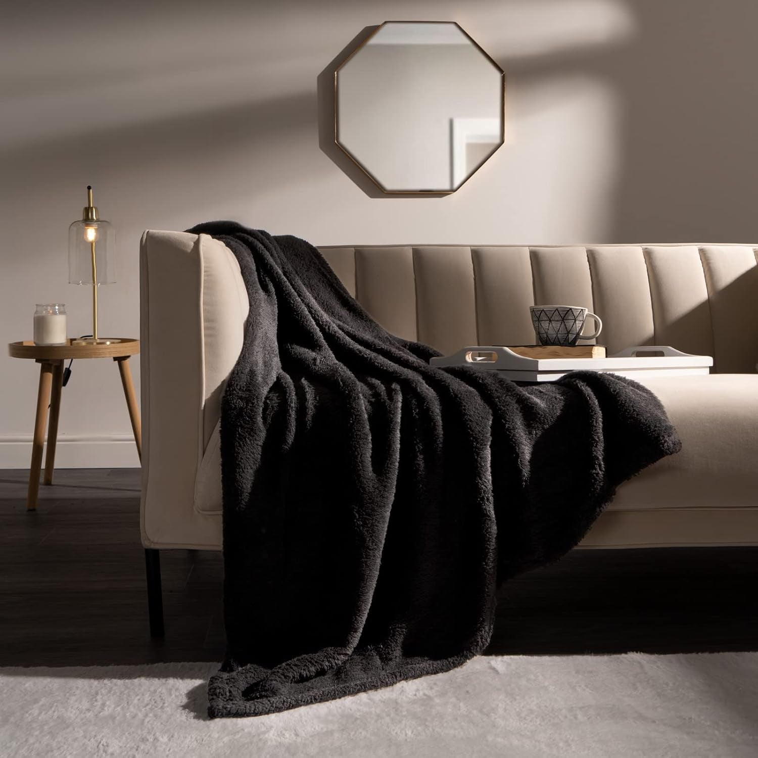 Brentford's Teddy - Manta polar para cama grande, felpa, muy suave, cálida, para sofá cama, color negro - 150 x 200 cm Camas y mantas Besuche den Brentfords-Store