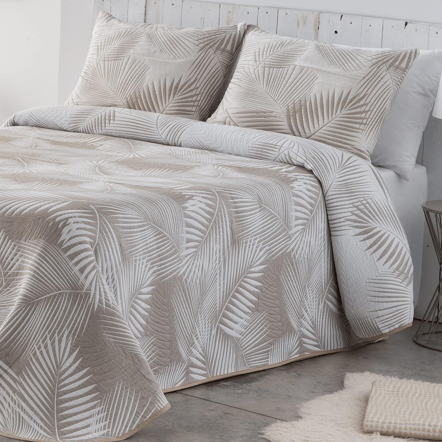 VIALMAN Sofia 30 Bouti Edredón ligero para cama de matrimonio | medida edredón 250 X 270 cm, gris Edredones y edredones Naty Shop