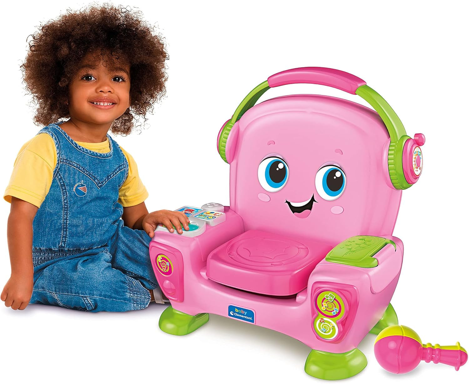 Clementoni 17755 Sillón de canto con sonido y baile rosa - Sillón interactivo y multifuncional para niños en italiano, juguete 1 año - Made in Italy, multicolor Juguetes Bebe Naty Shop