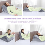 Almohada de plumas ajustable de espuma de alta densidad, almohada ergonómica para la espalda para cama y sofá, almohada de lectura antirreflujo para dormir, jugar, mirar televisión (pesada)