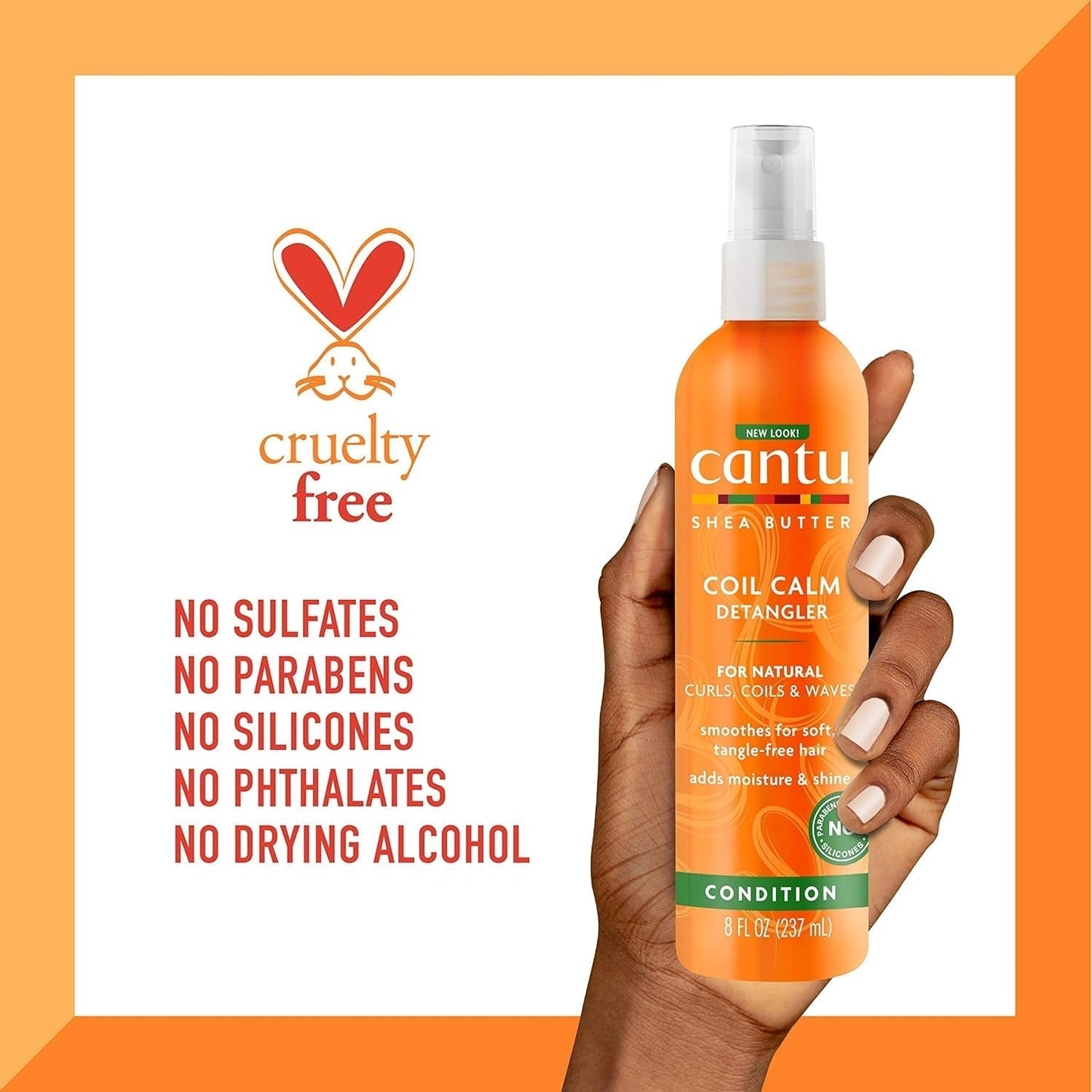 Cantu Coil Calm Spray Desenredante, Karité, Cabello Rizado, 237ml Productos Desenredantes Naty Shop