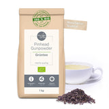 Pinhead Gunpowder Té Verde Orgánico a granel 1kg – Té verde orgánico de alta calidad procedente de China – Ligero sabor ahumado – Para gourmets y conocedores del té – Mycupoftea