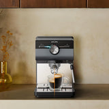 Cafetera espresso KRUPS Authentic+, 15 bar, funcionamiento intuitivo, diseño sofisticado, boquilla de vapor, accesorios ampliados incluidos, Bullet Dark silver/Acero inoxidable, XP384G10