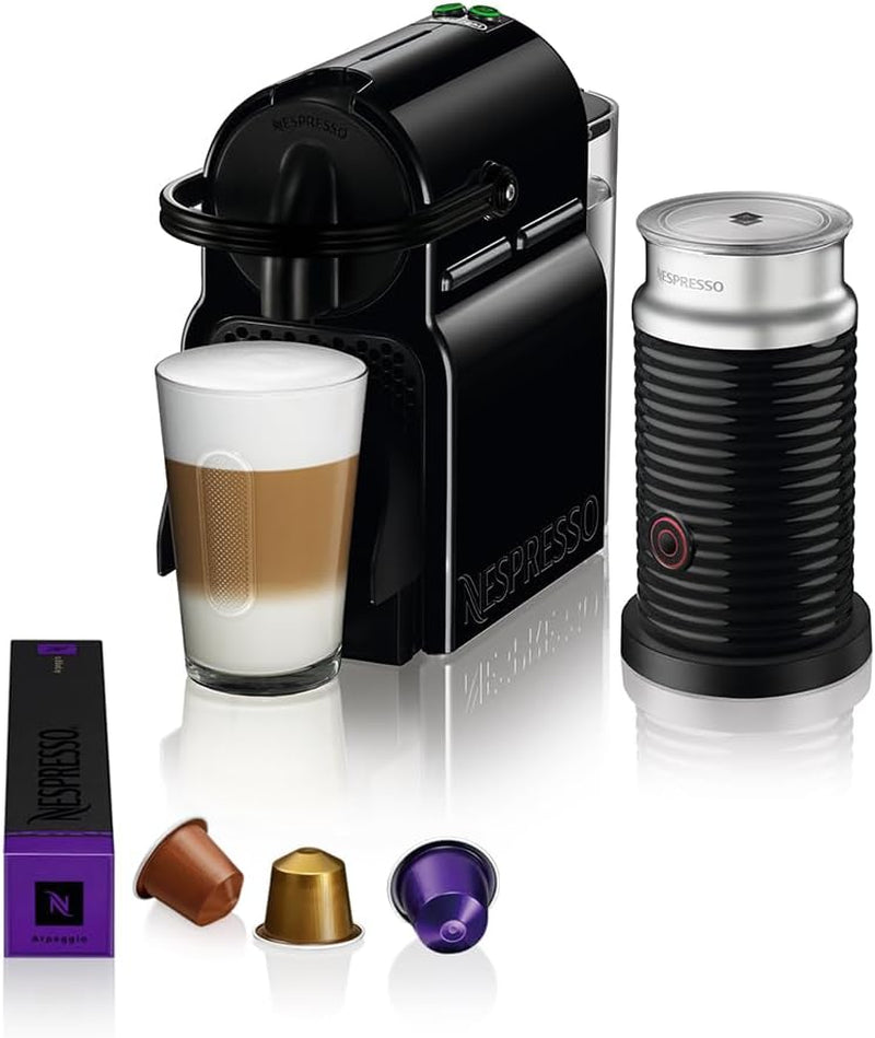 Cafetera espresso de cápsulas Nespresso De'Longhi EN 80.B Inissia, bomba de alta presión y función de ahorro de energía, apagado automático a los 9 minutos, volumen de taza para espresso y longo, depósito de agua de 0,7 l, negra