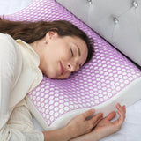 HOMCOM Almohada Viscoelástica Almohada Cervical con Funda Extraíble 2 Alturas Ergonómica 2S Responsive Almohada Cervical para Diferentes Posiciones para Dormir 60x40cm Crema Blanco