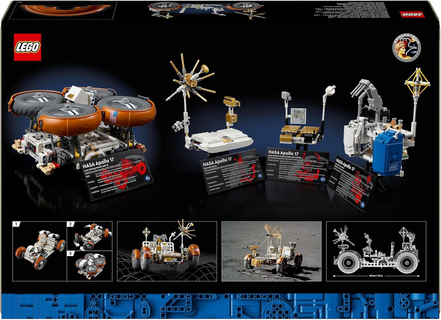 LEGO Technic Vehículo itinerante lunar Apollo (LRV) de la NASA, modelo de vehículo lunar para adultos, coleccionable espacial para entusiastas de la ciencia, juguete de construcción, modelo de vehículo espacial 42182 Juegos de construcción Besuche den LEGO-Store