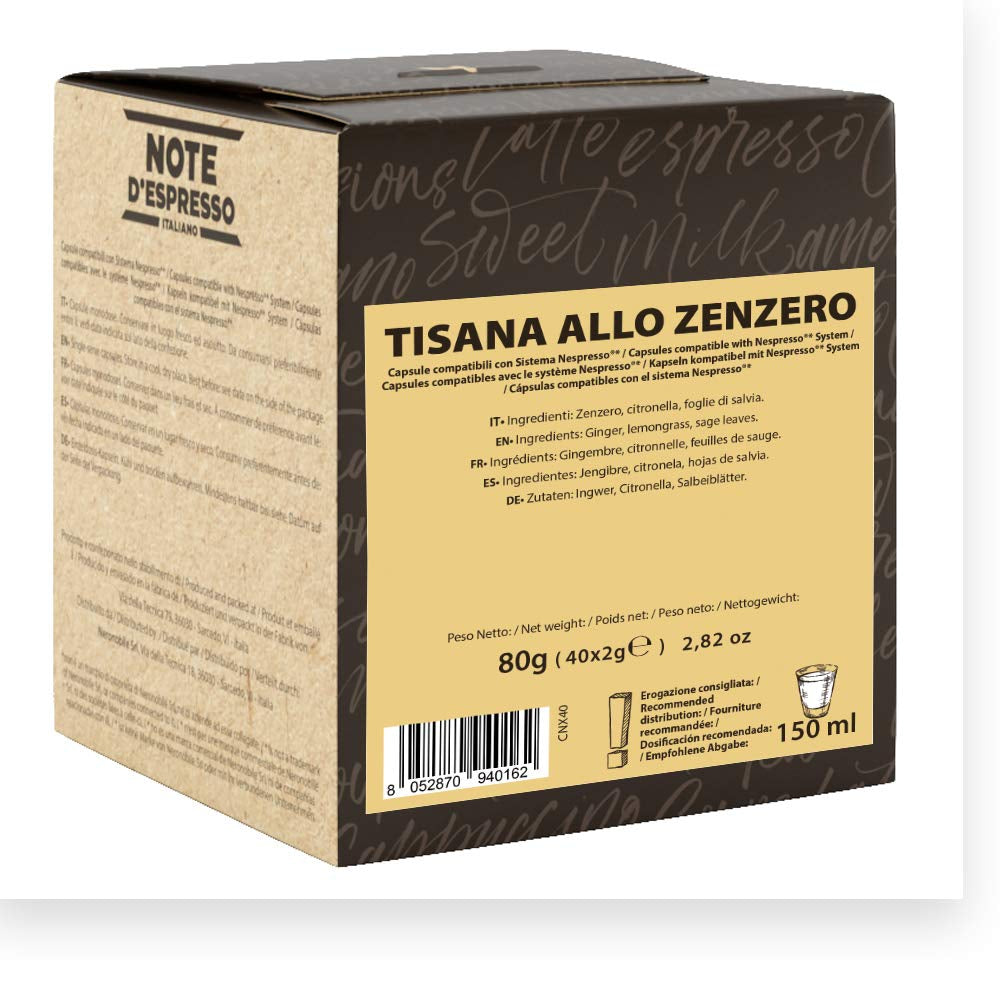 - Jengibre - Kapselmaschinen - exclusivamente compatible con NESPRESSO - 40 cápsulas