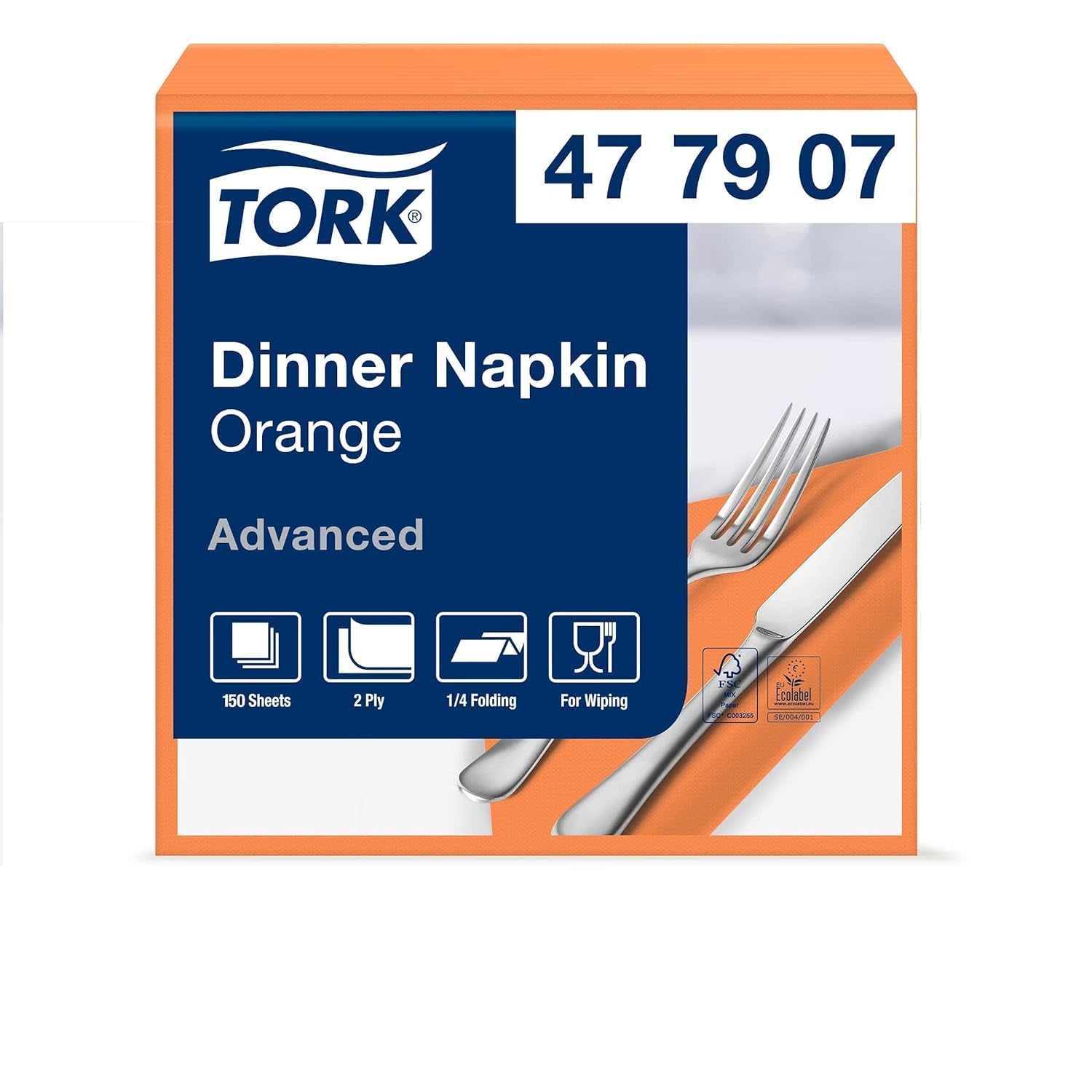 Tork Linstyle 509542 Servilletas de cóctel negras, pliegue 1/4, 1 capa, 23,8 x 23,8 cm, 1 x 100 servilletas