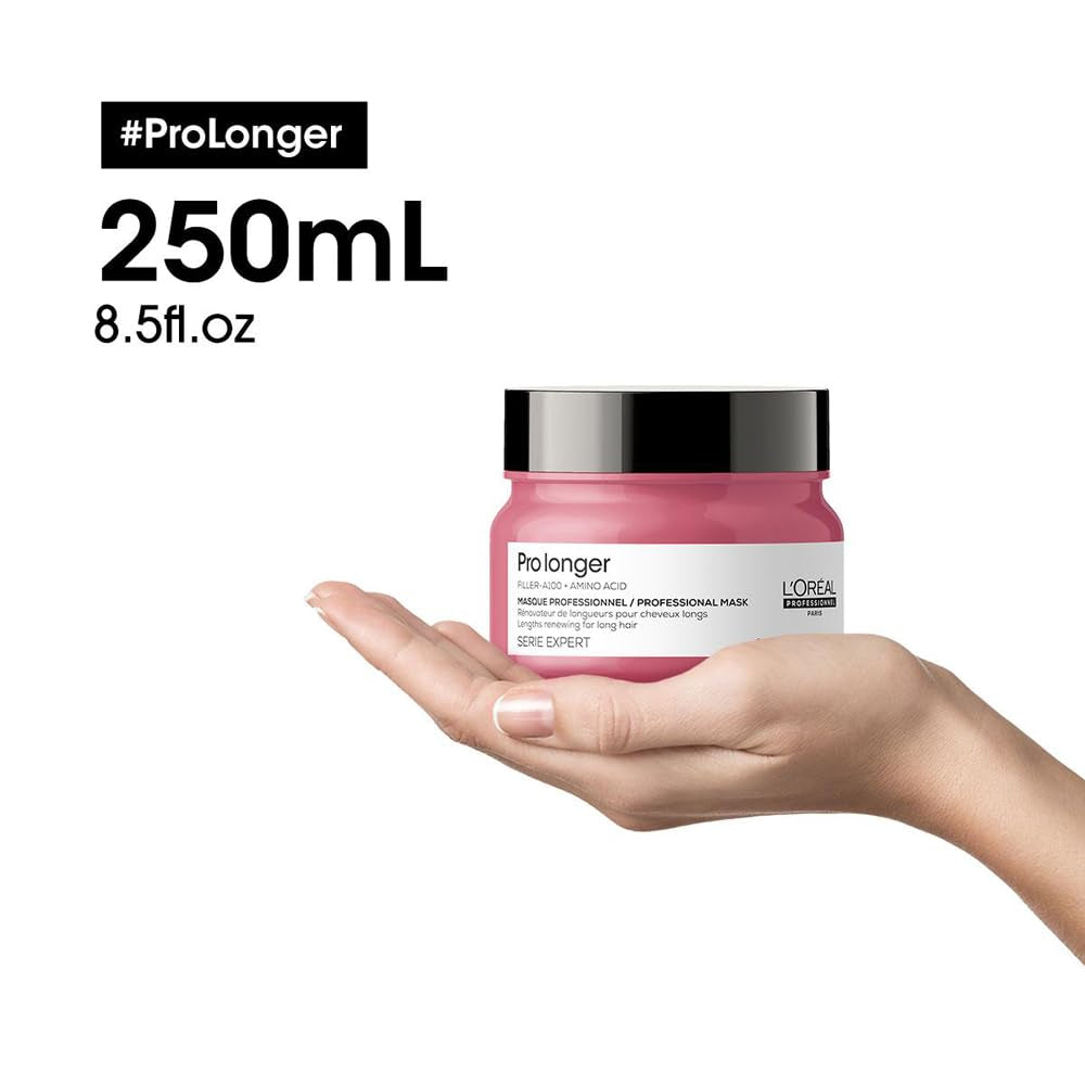 L'Oréal Professionnel Mascarilla Fortalecedora Capilar para Cabello Largo y Fino con Relleno A-100 y Aminoácidos, Serie Expert, Pro Longer Mask Mascarilla Capilar Naty Shop