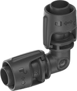 Sistema de riego por microgoteo Gardena, pieza en L de 13 mm (1/2"): conector de tubería para invertir tuberías de suministro de 13 mm, montaje sin herramientas, reutilizable (13202-20)