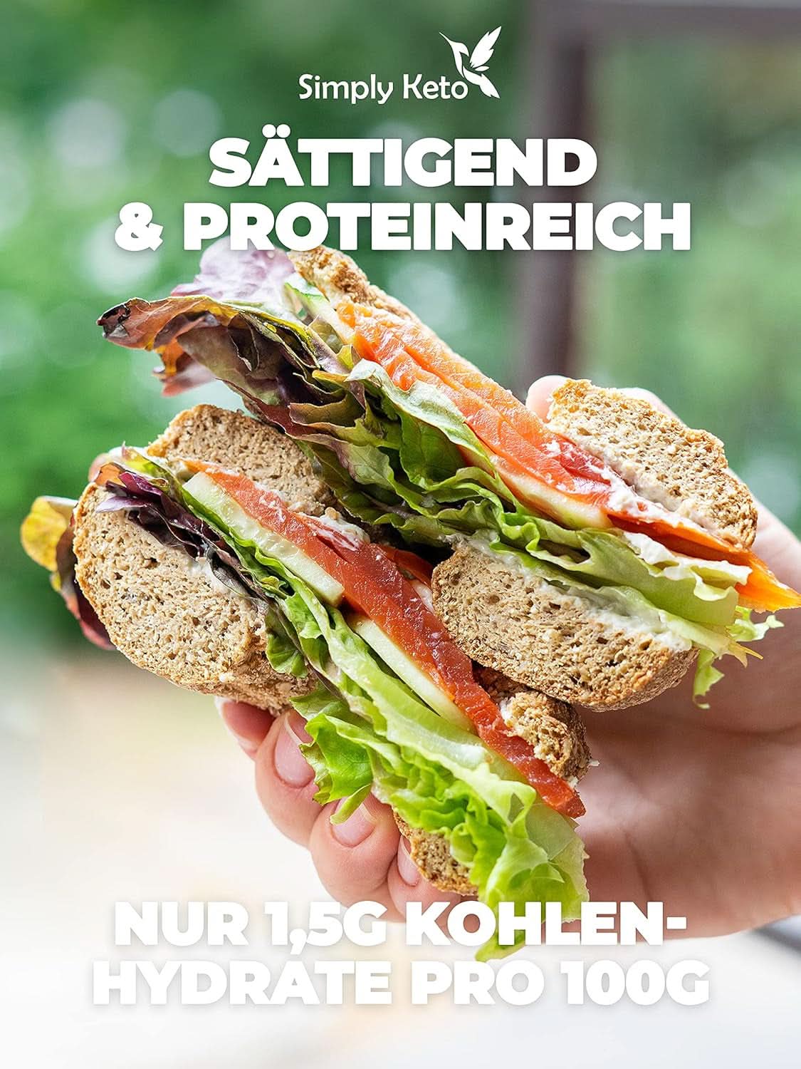 Mezcla para hornear bagel Simply Keto Lower Carb* para una dieta baja en carbohidratos* y cetogénica - sin lactosa ni gluten - 335 gramos Naty Shop Kitchen