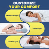 Alivio del dolor de cuello Almohada refrescante para el cuello Almohadas para dormir de espuma viscoelástica Almohada cervical para el dolor de cuello y hombros Almohada ergonómica para la cama Almohada de apoyo para el cuello para personas que duermen boca arriba Almohadas ortopédicas cervicales Naty Shop