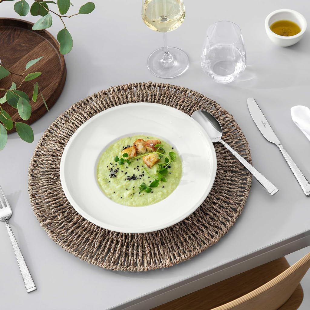 Villeroy & Boch - Artesano Vajilla para 2 6 Piezas, Blanco, Apto para Lavavajillas, Microondas, Juego de Cubiertos, Juego de Platos, Platos Llanos, Platos de Desayuno, Platos Llanos, Porcelana Premium