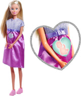 Steffi Simba Love Welcome Baby 29 cm Steffi Embarazada Paquete de 12 Accesorios para Juegos de rol Muñeca de Moda con muñeca de Juguete de 4 cm para Mayores de 3 años