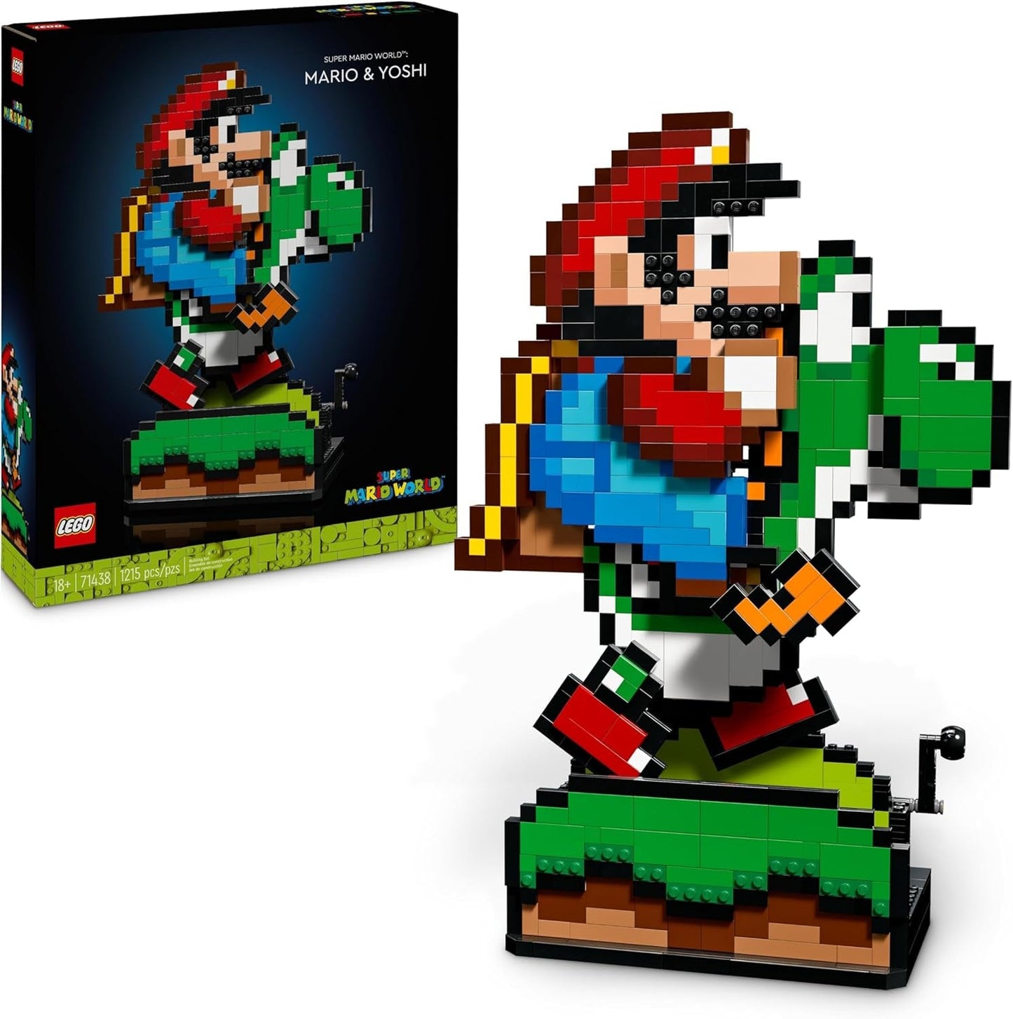 LEGO Super Mario World: Mario & Yoshi Nintendo Collectible Set, figuras de píxeles, modelo para construir y exhibir, decoración del hogar y coleccionable, kit de modelo y regalo para fanáticos adultos 71438 Juegos de construcción Besuche den LEGO-Store Default Title