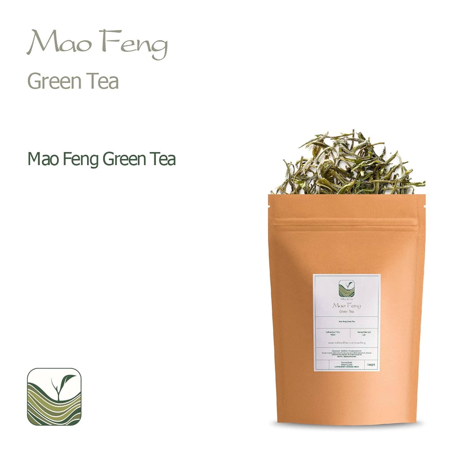 Té verde Mao Feng Huangshan - Famoso té chino de Huang Shang - Montañas Amarillas de Maofeng Hojas de té verde Té Mao Feng de China Té verde orgánico Té verde chino Té verde