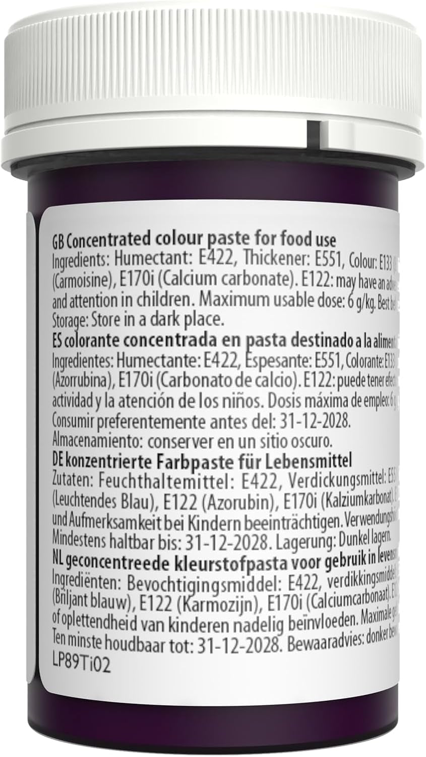 Sugarflair Pasta Food Coloring Pastel Magenta, Colorante alimentario para pasta, fondant y mazapán, colores concentrados espectrales - 25 g
