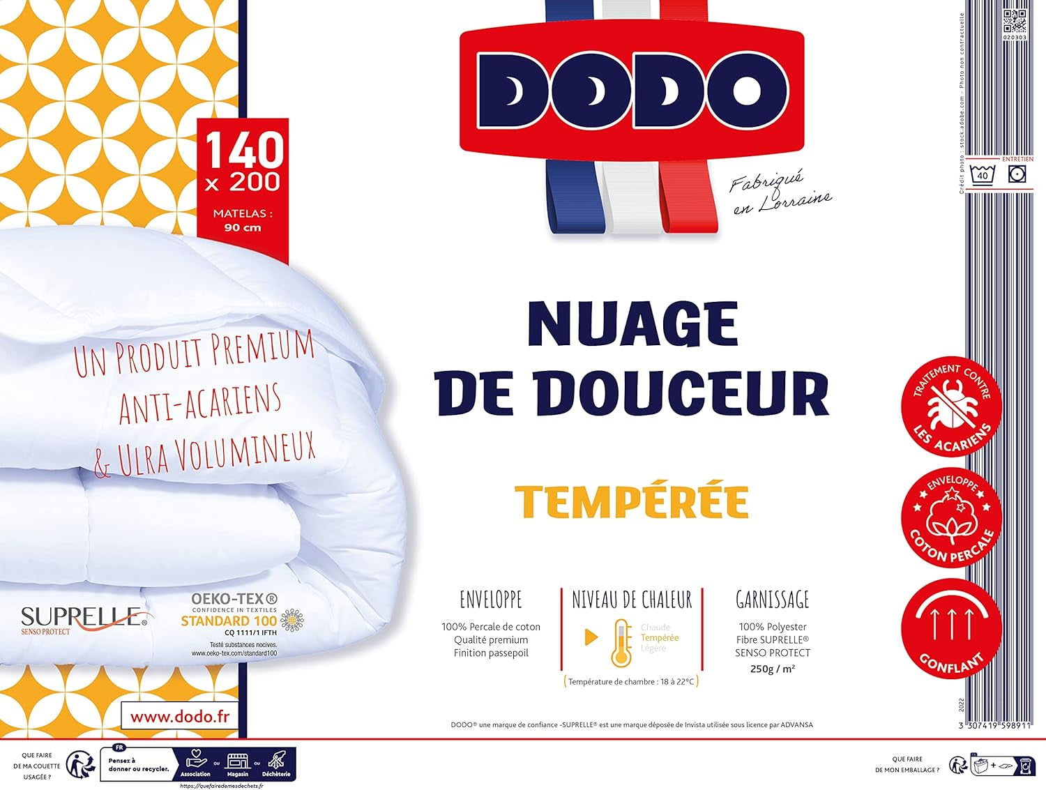 Manta, Percal, Algodón Premium, Templado, 140 X 200 Cm, Para cama individual, Manta en forma de nube, Resistente a mordeduras e hinchable, Lavable a máquina a 40 °C Edredones y edredones Naty Shop