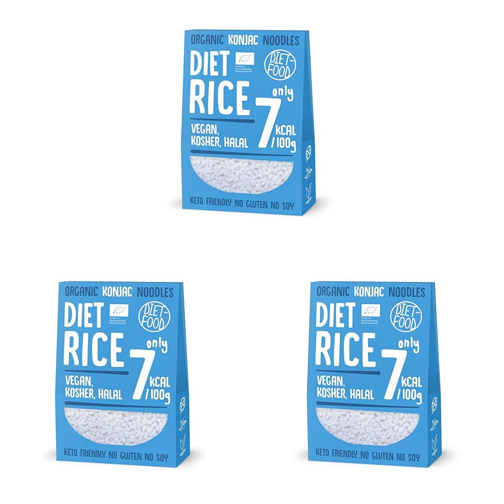 DIET-FOOD Arroz instantáneo Shirataki Konjac orgánico, bajo en carbohidratos, bajo en calorías, vegano, sin grasa, sin soja, sin gluten, apto para ceto, adelgazante, 300 gramos