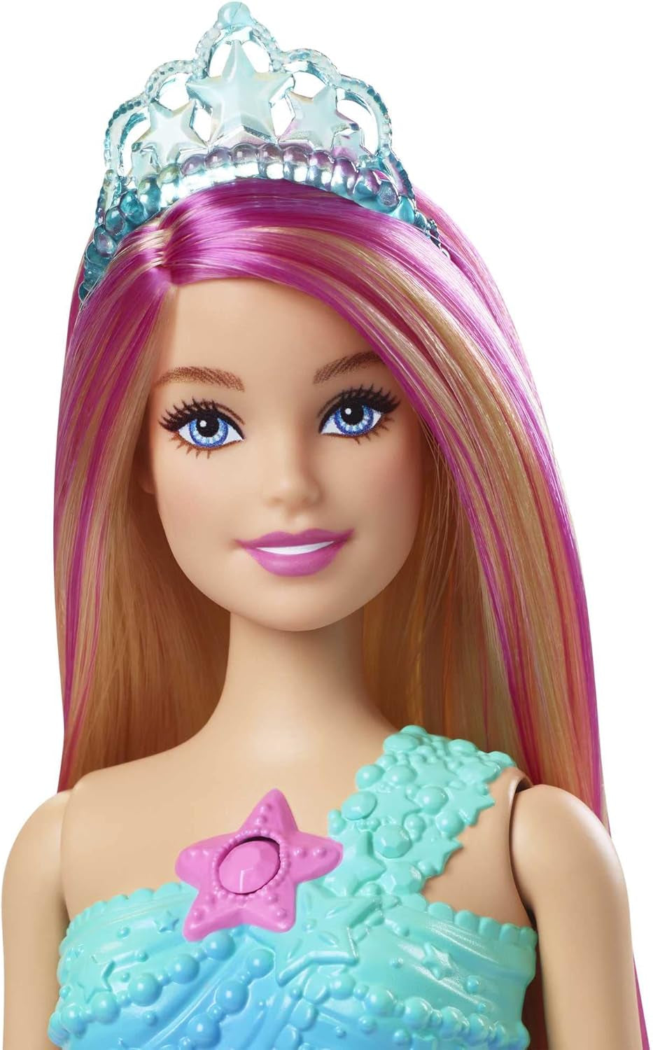 Barbie Dreamtopia Magic Light Sirena Muñeca con Pelo Rubio, Muñeca Barbie con Cola de Sirena, Adecuada como Regalo para Niños a Partir de 3 Años, HDJ36