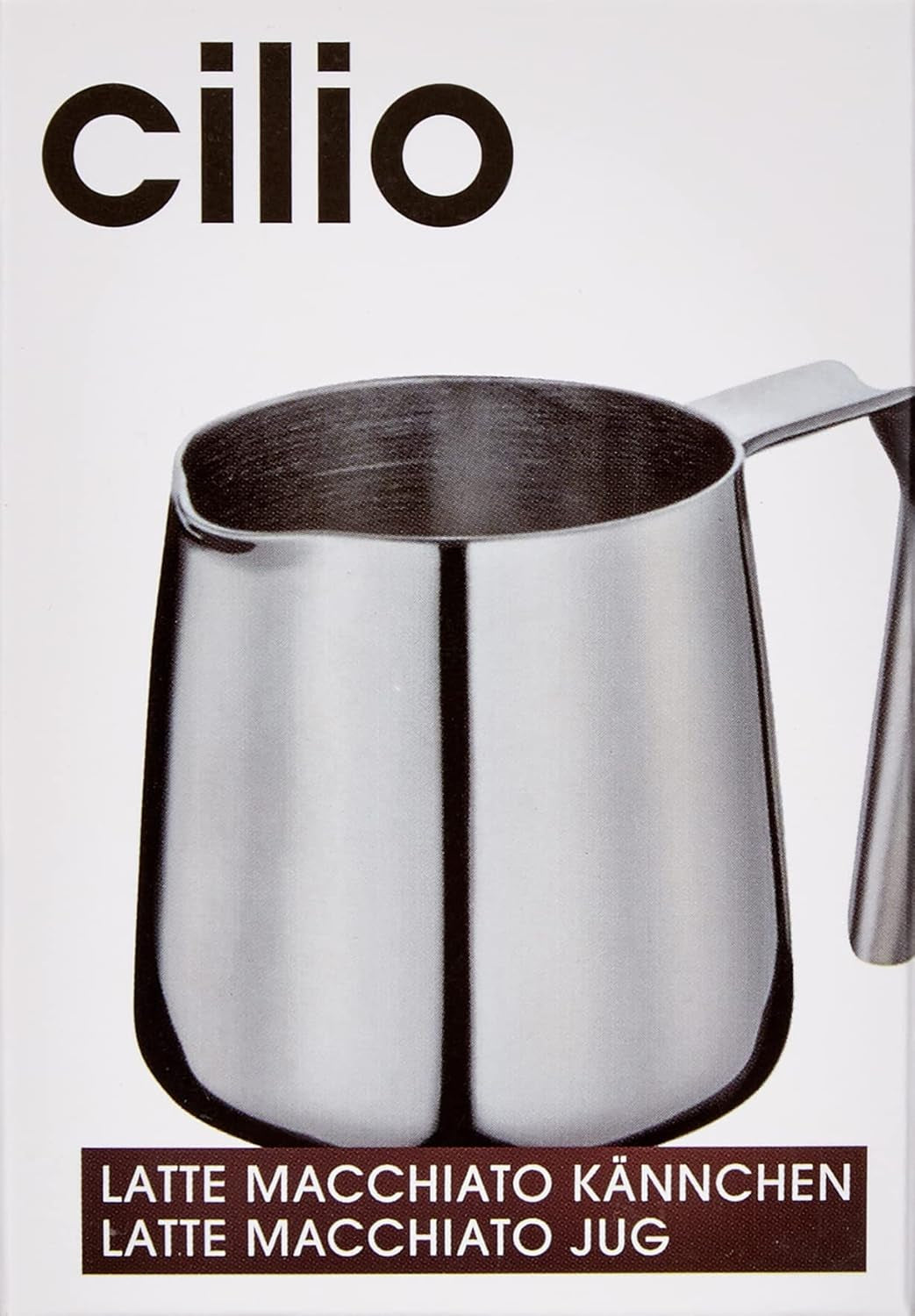 Cilio 0000201383 Jarra Latte Macchiato, Acero Inoxidable, Plata, 6,4 x 7,4 x 7,6 cm