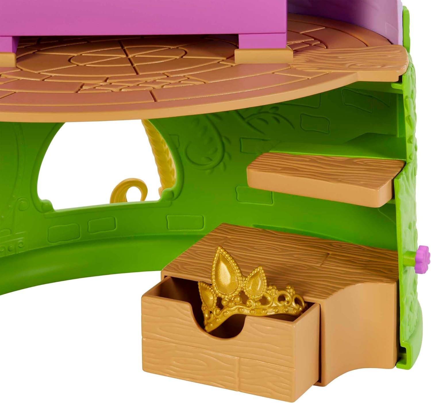 Princesas Disney HMV99 - Muñeca Rapunzel Móvil y Torre de Juegos con Diversión por Todos lados, 6 Zonas de Juego y 15 Accesorios, Inspirada en la Película de Disney, Juguetes para Muñecas 3 Años Naty Shop Dolls