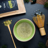 Té Matcha Orgánico 100g - Matcha Original en Polvo - Batidos de Té Latte - Matcha Orgánico de la más Alta Calidad de Japón - Embotellado y Controlado en Alemania - Biotiva