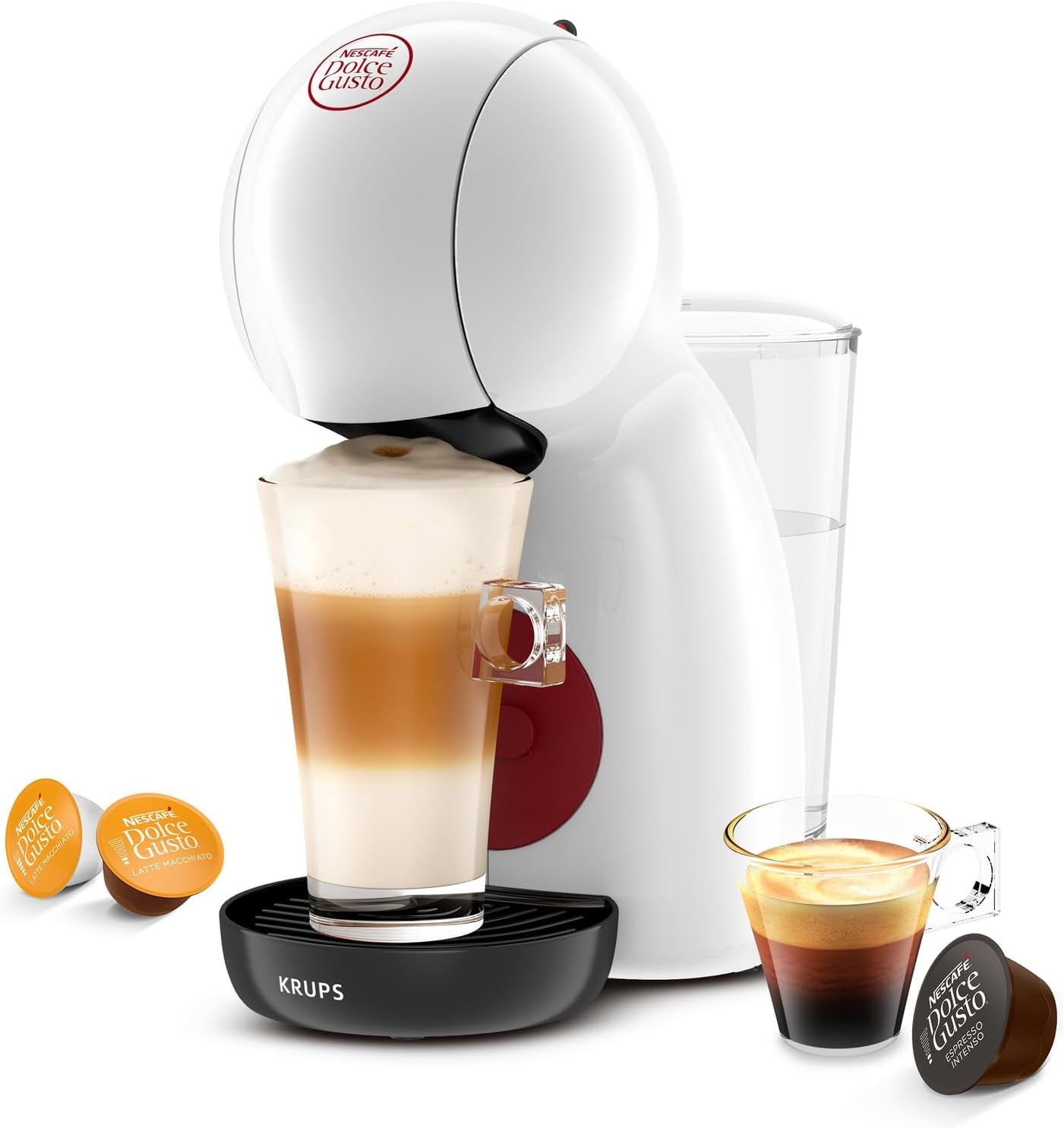 Cafetera espresso manual con cápsulas NESCAFÉ DOLCE GUSTO PICCOLO XS de KRUPS, blanca